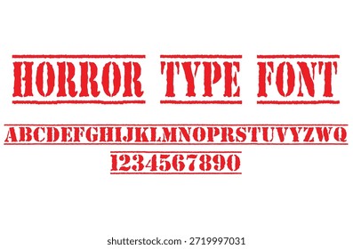 Horror letras oscuras tatuaje tipo de Vector fuente. estilo grunge Y2k tipo de fuente con gótico pank rock y signos de estilo de sangre y símbolos. aterrador tatuaje fuente Vector icono	