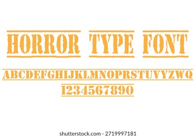Horror letras oscuras tatuaje tipo de Vector fuente. estilo grunge Y2k tipo de fuente con gótico pank rock y signos de estilo de sangre y símbolos. aterrador tatuaje fuente Vector icono	