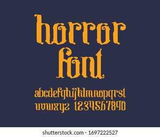 horror designer font set in vector format