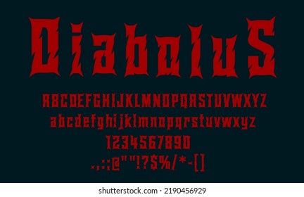 Horror, Devil Or Evil Font, Scary Halloween Alphabet Text And Typography, Vector Red Blood Creepy Letters. Spooky Horror Type Or Devil Typeface With Bloody Scratches, Evil Zombie Movie Or Gothic