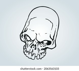 horror drawing with skulls for illustration