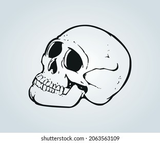 horror drawing with skulls for illustration