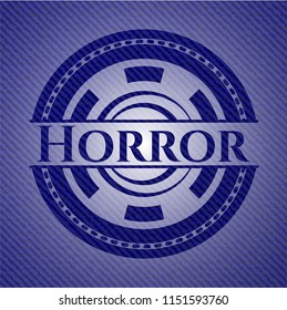Horror emblem with jean background