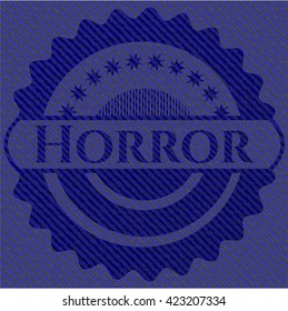 Horror emblem with jean high quality background