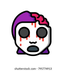 Horror Emoji - Zombie Girl 
