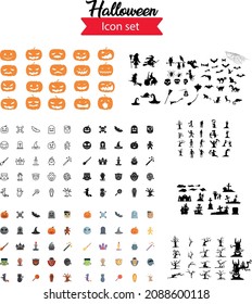 Horror Evil Halloween Icon vector set stock illustration	