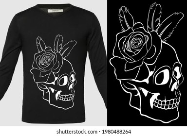 Diseño de camiseta de cara de horror con cráneo