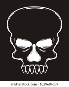 horror fantasy skull line art design illustration idea concept for halloween party