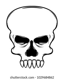 horror fantasy skull line art design illustration idea concept for halloween party