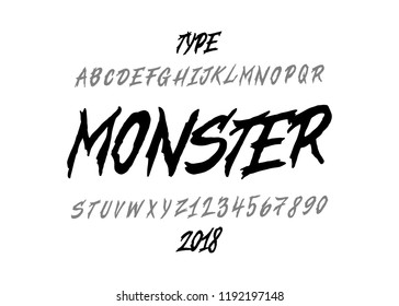 Horror font. Halloween type face. Vector typography illustration. Alphabet design for logo, lettering and prints.