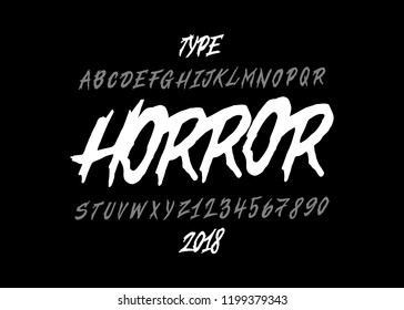 Horror font. Halloween type face. Vector typography illustration. Alphabet design for logo, lettering and prints.