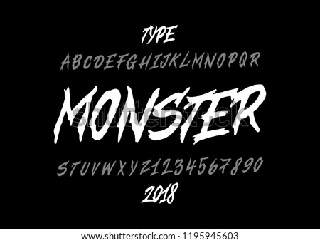 Horror font. Halloween type face. Vector typography illustration. Alphabet design for logo, lettering and prints.