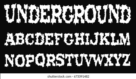 Horror Font - messy vector font