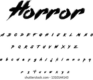 Horror font . Stylized vector alphabet