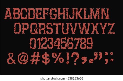 Horror font - Vector