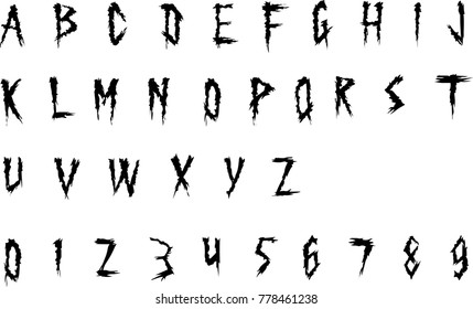 Horror font - vector