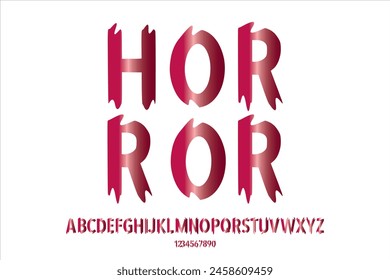 Horror Font. Vector Stock Illustration. Typography for scary headlines and horror movie scenarios.