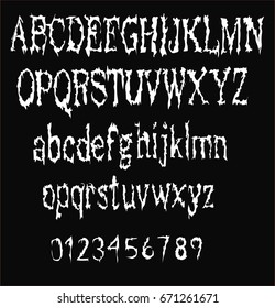 Horror Font - White Vector Font 