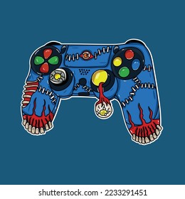 Horror game controller illustration vector art .