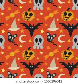 Horror Ghost Halloween Pattern Design Graphic Vector Background