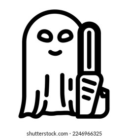 horror ghost line icon vector. horror ghost sign. isolated contour symbol black illustration