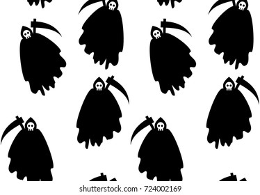 Horror ghost seamless pattern for Halloween themes design, demon of death background texture for Halloween celebration