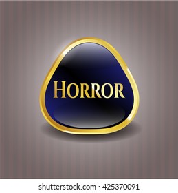Horror gold badge or emblem