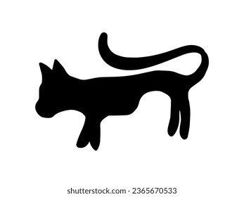 Horror Halloween Cat Line Art