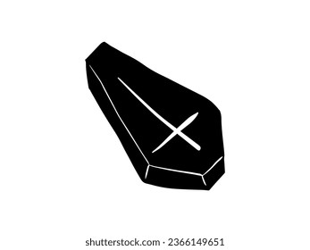 Horror Halloween Coffin Line Art