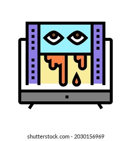 horror halloween color icon vector. horror halloween sign. isolated symbol illustration