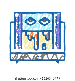 horror halloween doodle icon sketch vector. horror halloween sign. isolated symbol illustration
