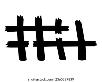 Horror Halloween Fence Line Art