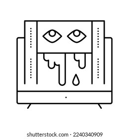 horror halloween line icon vector. horror halloween sign. isolated contour symbol black illustration