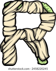 Horror Halloween Mummy Letter Alphabet Vector