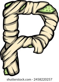 Horror Halloween Mummy Letter Alphabet Vector