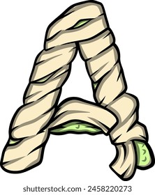 Horror Halloween Mummy Letter Alphabet Vector