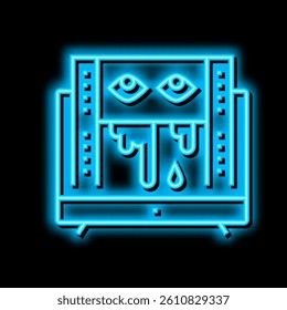 horror halloween neon light sign vector. horror halloween illustration