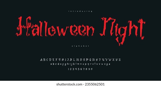 Horror Halloween Night Scary Font Alphabet Typography 
