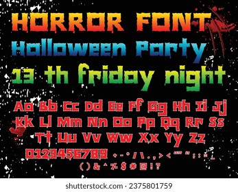 horror halloween text font vector design