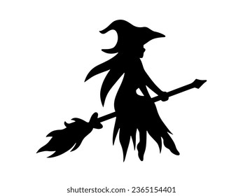 Horror Halloween Witch Line Art