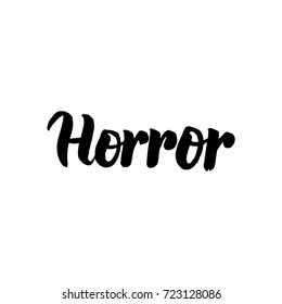 Horror Handwritten Lettering. Vector Illustration of Brush Calligraphy. 