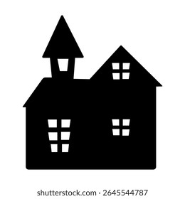 horror haunted house black silhouette