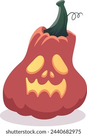 Horror holiday lantern. Cartoon halloween pumpkin icon isolated on white background