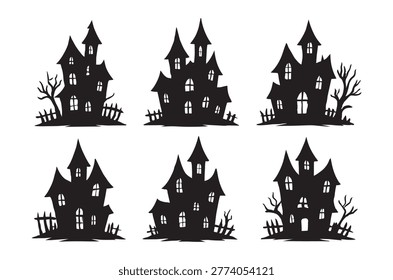 Horror hunted house vector