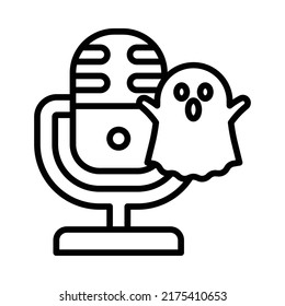 Horror Icon. Line Art Style Design Isolated On White Background