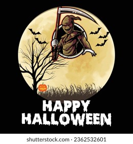 horror illustrations with patches for t-shirts and other uses
