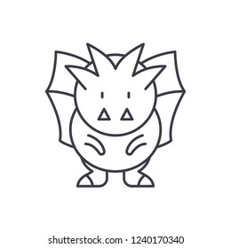 Horror line icon concept. Horror vector linear illustration, symbol, sign