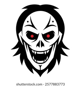 Horror mask silhouette design in white background.