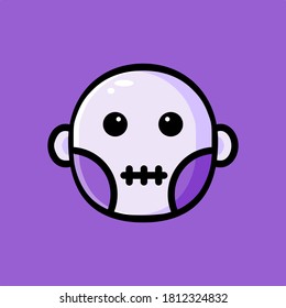 horror mask spooky cartoon vector icon illustration, perfect for sticker , card etc.