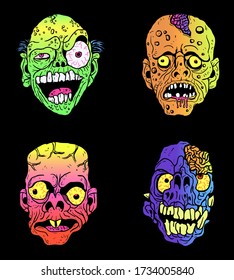 horror monster head vintage vector